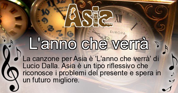 A Quale Canzone Corrisponde Il Nome Asia