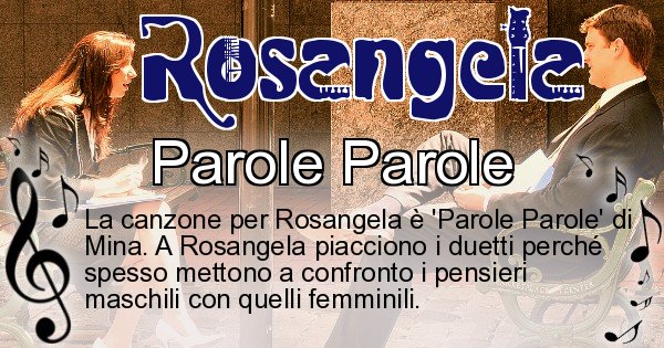 A Quale Canzone Corrisponde Il Nome Rosangela