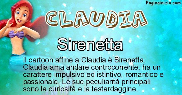 Scopri Il Personaggio Dei Cartoni Associato Al Nome Claudia