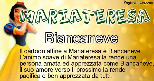 Scopri Il Personaggio Dei Cartoni Associato Al Nome Mariateresa