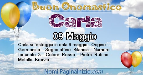 Onomastico Del Nome Carla