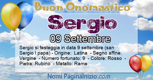 Onomastico Del Nome Sergio