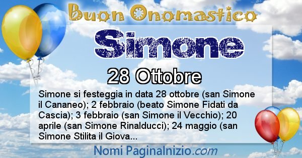 Onomastico del nome Simone