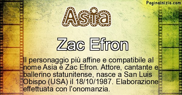 Scopri Quale Personaggio Famoso E Abbinato Al Nome Asia