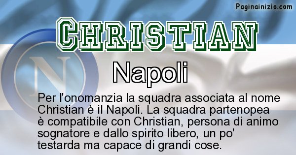 Scopri La Squadra Di Calcio Associata Al Nome Christian